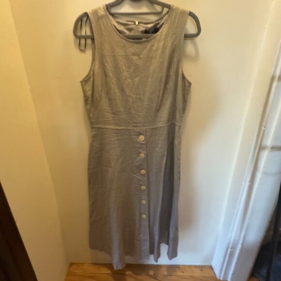 NWT - Shimmery Donna Karan New York sleeveless button-front midi dress, size 12. - Picture 1 of 3
